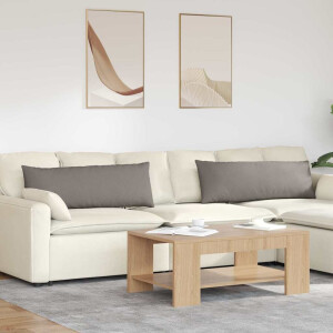 vidaXL Sofa Kussens 2 pcs Taupe 120 x 40 cm Stof