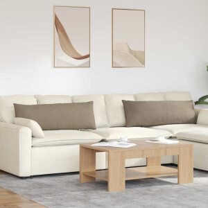 vidaXL Sofa Kussens 2 pcs Taupe 120 x 40 cm Stof