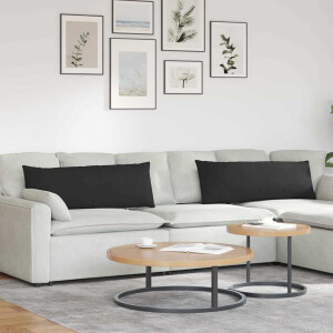 vidaXL Sofa Kussens 2 stuks Zwart 120 x 40 cm Stof