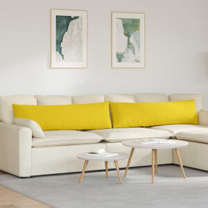 vidaXL Sofa Kussens 2 pcs Lichtgeel 145 x 40 cm Stof