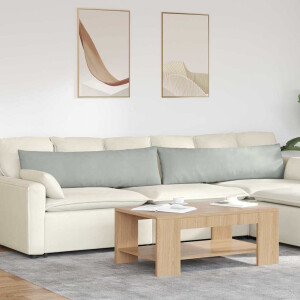 vidaXL Sofa Kussens 2 pcs Lichtgrijs 145 x 40 cm Katoen Stof