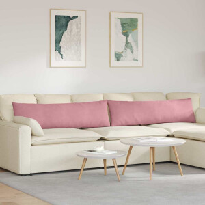 vidaXL Sofa Kussens 2 pcs Roze 145 x 40 cm Katoen Stof