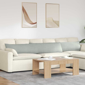 vidaXL Sofa Kussens 2 pcs Lichtgrijs 200 x 40 cm Katoen Stof