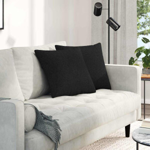 vidaXL Sofa Kussens 2 pcs Zwart 45 x 45 cm Stof