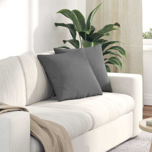 vidaXL Sofa Kussens 2 stuks Donkergrijs 45 x 45 cm Stof