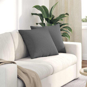 vidaXL Sofa Kussens 2 pcs Donkergrijs 50 x 50 cm Stof