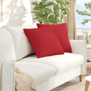 vidaXL Sofa Kussens 2 pcs Rood 50 x 50 cm Stof