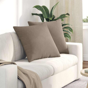 vidaXL Sofa Kussens 2 pcs Taupe 60 x 60 cm Stof