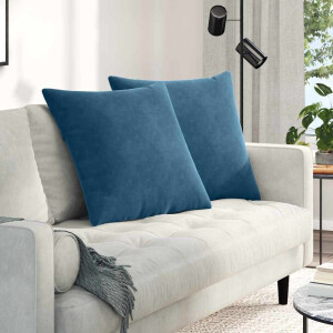 vidaXL Sofa Kussens 2 pcs Blauw 80 x 80 cm Katoen Stof