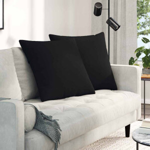 vidaXL Sofa Kussens 2 stuks Zwart 80 x 80 cm Stof