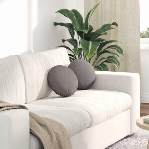 vidaXL Zitkussens 2 pcs Taupe Ø30 x 13 cm Stof