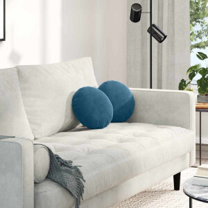 vidaXL Zitkussens 2 pcs Blauw Ø 40 x 13 cm Fluweel