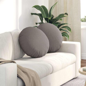 vidaXL Zitkussens 2 pcs Taupe Ø50 x 19 cm Stof