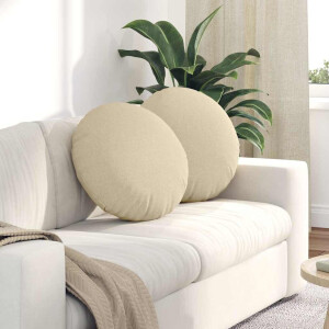 vidaXL Zitkussens 2 pcs Crème Ø50 x 19 cm Stof