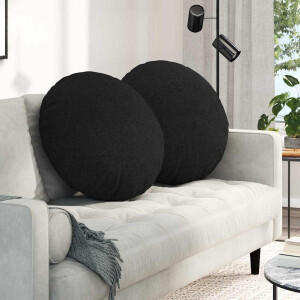 vidaXL Zitkussens 2 pcs Zwart Ø60 x 21 cm Stof
