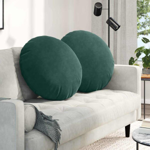 vidaXL Zitkussens 2 pcs Donkergroen Ø60 x 21 cm Fluweel