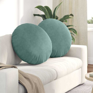vidaXL Zitkussens 2 pcs Zeegroen Ø60 x 21 cm Fluweel