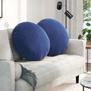 vidaXL Zitkussens 2 pcs Politieblauw Ø60 x 21 cm Fluweel