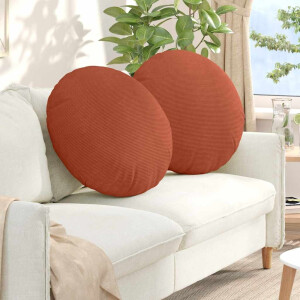 vidaXL Zitkussens 2 pcs Rood-oranje Ø 60 cm Katoen Stof