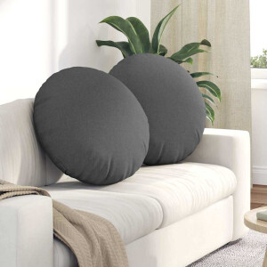 vidaXL Zitkussens 2 pcs Donkergrijs Ø80 x 29 cm Stof