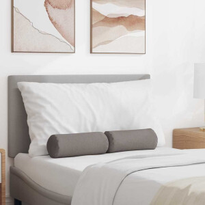 vidaXL Bolster Kussens 2 pcs Taupe Ø 15 x 40 cm Stof