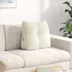 vidaXL Rugkussen Crème 45 x 24 x 50 cm Fluweel