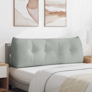 vidaXL Rugkussen Lichtgrijs 140 x 24 x 50 cm Fluweel