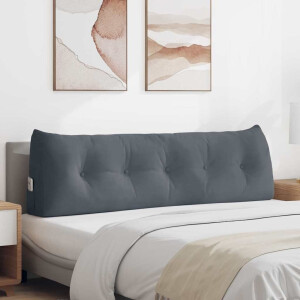 vidaXL Rugkussen Donkergrijs 160 x 24 x 50 cm Fluweel