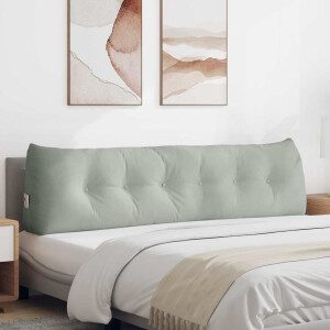 vidaXL Rugkussen Lichtgrijs 180 x 24 x 50 cm Fluweel