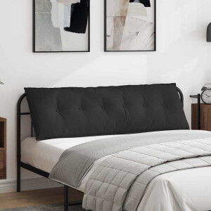 vidaXL Rugkussen Zwart 160 x 50 cm Microvezel Stof