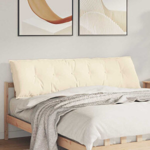 vidaXL Rugkussen Crème 180 x 50 cm Cordstof