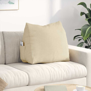 vidaXL Rugkussen Crème 60 x 20 x 50 cm Stof