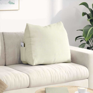 vidaXL Rugkussen Crème 60 x 20 x 50 cm Cordstof