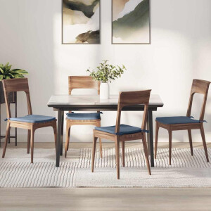 vidaXL Zitkussens 4 stuks Blauw 40 x 40 x 3 cm Cordstof