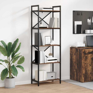 vidaXL Boekenkast Gerookt eiken 56 x 34 x 171 cm Bewerkt hout