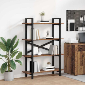 vidaXL Boekenkast Oud Hout 100 x 33,5 x 140 cm Bewerkt hout