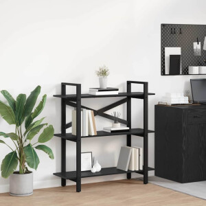 vidaXL Boekenkast Zwart Eiken 100 x 33,5 x 102 cm Bewerkt hout