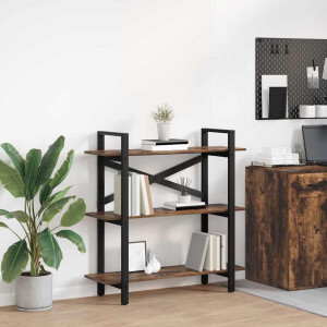 vidaXL Boekenkast Gerookt eiken 100 x 33,5 x 102 cm Bewerkt hout