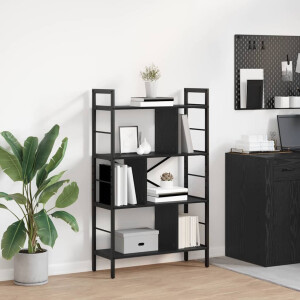 vidaXL Boekenkast Zwart Eiken 75 x 30 x 123,5 cm Bewerkt hout