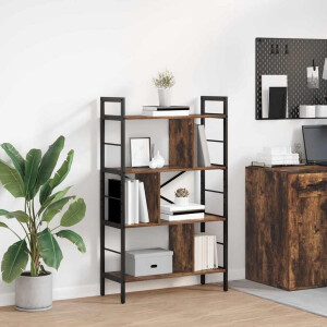 vidaXL Boekenkast Gerookt eiken 75 x 30 x 123,5 cm Bewerkt hout