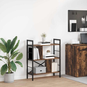 vidaXL Boekenkast Gerookt eiken 75 x 30 x 91 cm Bewerkt hout