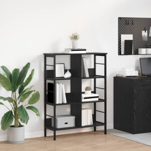 vidaXL Boekenkast Zwart Eiken 82 x 32 x 112 cm Bewerkt hout