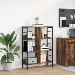 vidaXL Boekenkast Gerookt eiken 82 x 32 x 112 cm Bewerkt hout