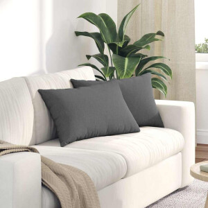 vidaXL Sofa Kussens 2 pcs Donkergrijs 60 x 40 cm Stof