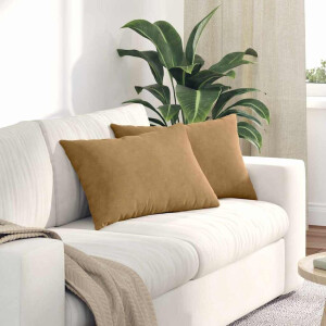 vidaXL Sofa Kussens 2 stuks Bruin 60 x 40 cm Cordstof