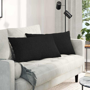 vidaXL Sofa Kussens 2 pcs Zwart 80 x 40 cm Stof