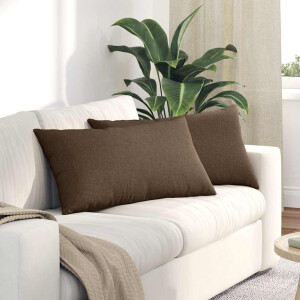 vidaXL Sofa Kussens 2 pcs Bruin 80 x 40 cm Stof