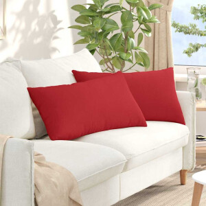 vidaXL Sofa Kussens 2 pcs Rood 80 x 40 cm Stof