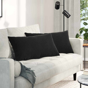 vidaXL Sofa Kussens 2 stuks Zwart 80 x 40 cm Cordstof