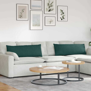 vidaXL Sofa Kussens 2 pcs Donkergroen 120 x 40 cm Stof